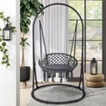 thumbnail image 4 of SUNCREAT  Polycotton Hammock Swing Chair with Stand, Hanging Chair Outdoor with Stand, 330 lbs Capacity, Patent Pending, Gray, 4 of 7