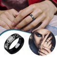 thumbnail image 3 of CILENON Wedding Bands for Women Simple Titanium Steel Ring Women's Ring Cartoon Cute Jewelry Ring Gold Jewelry for Women Gold Rings for Women Rings for Women(Black1,8), 3 of 6