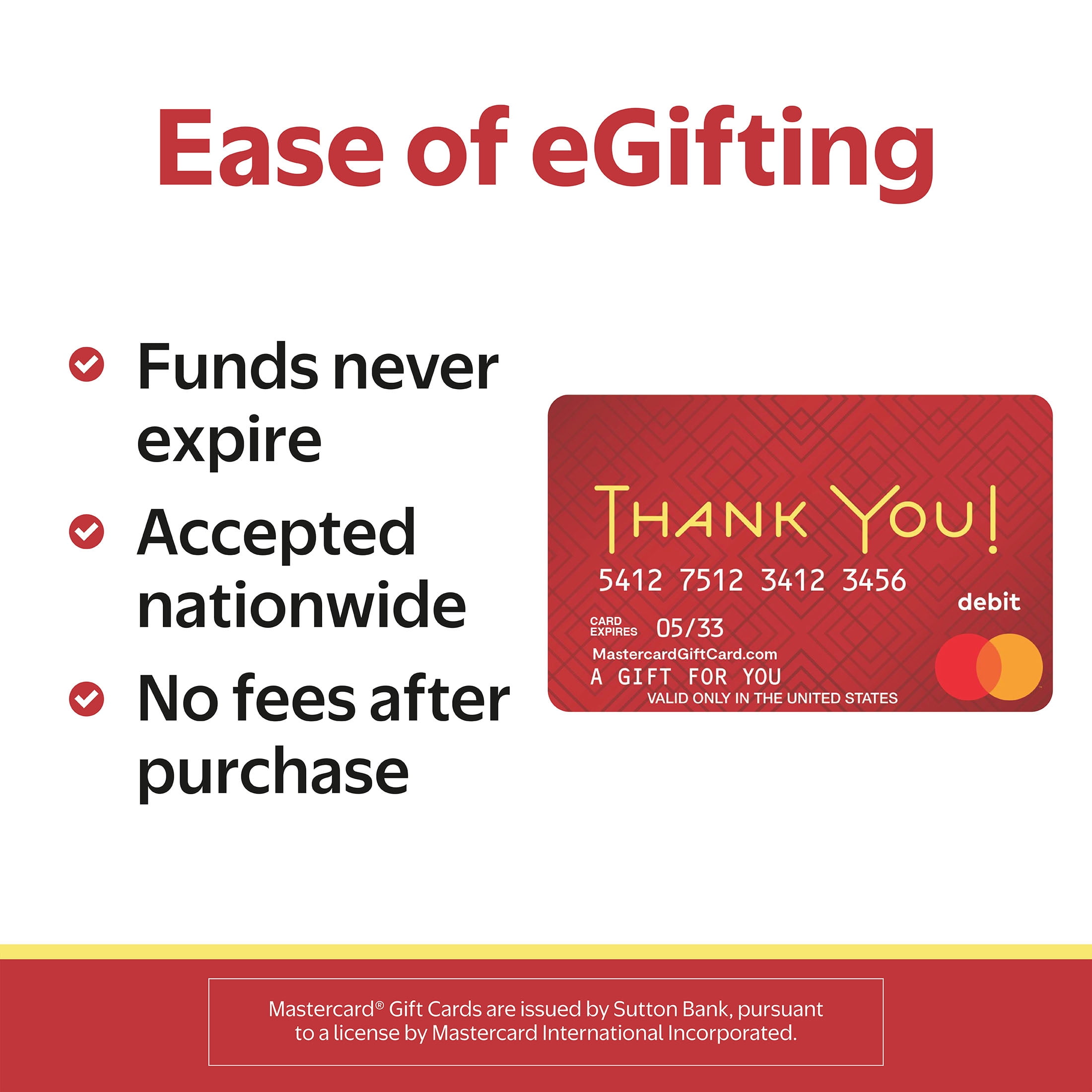 Mastercard® $20-$500 Red Diamonds eGift Card (Plus $6.84 Purchase Fee) [Email Delivery]