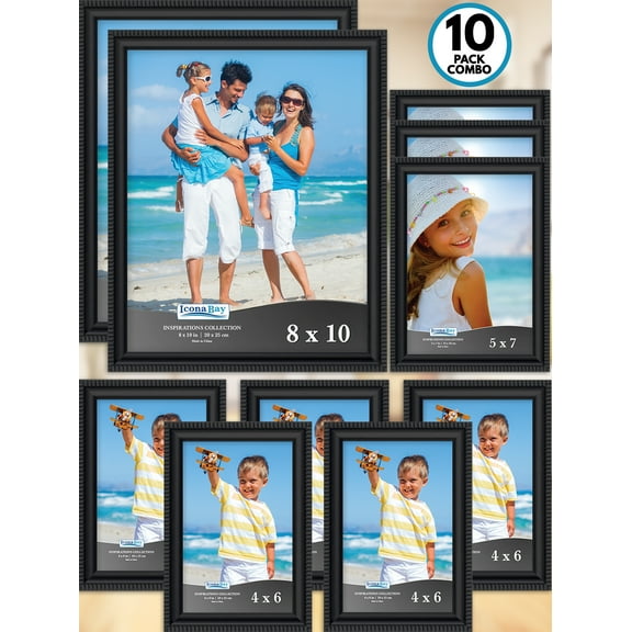 Icona Bay Inspirations Picture Frames Gallery Set of 10 Blk or Wht