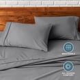 thumbnail image 6 of Bare Home Pillowcase Set - Premium 1800 Collection - Double Brushed - Ultra Soft - King Size, Gray, 2 Count, 6 of 8
