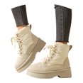 thumbnail image 3 of ibiyuan Snow Boots For Women Black Winter Boots Insulated Platform Heel Ankle Booties With For Cold Weather Outdoor Activities,Beige, 3 of 8
