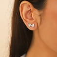 thumbnail image 6 of Fasjewly 925 Sterling Silver Bow Earrings Studs,Cute Dainty Bow Earrings for Women, 6 of 8