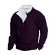 thumbnail image 2 of Blusa y camisa de manga larga con cuello alto para hombre, sudadera informal con capucha, cuello alto retro, cremallera, manga larga, holgada, blusa para hombre, 2 of 3