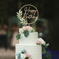 thumbnail image 2 of FL Happy Birthday Cake Topper in Wood Greeny Birthday Cake Decoration, 2 of 7