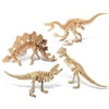 Puzzled Velociraptor, Stegosaurus, Tyrannosaurus Wooden 3D Puzzle Constructio