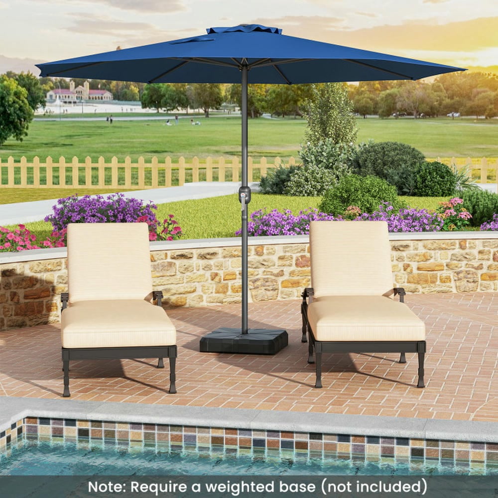 GVN Patio Umbrella, Outdoor Table Umbrella,12 Feet Patio Umbrella with Crank Handle and 8 Sturdy Ribs-Navy