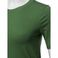 thumbnail image 4 of A2Y Women's Basic Solid Premium Cotton Short Sleeve Crew Neck T Shirt Tee Tops Army Green S, 4 of 6