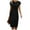 Black, variant on Women's Wear to Work Dresses Elegant Cap Sleeve Sheath Bodycon Midi Dress Crewneck Ruched Front Business Office Pencil Dress Black S