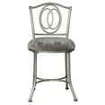thumbnail image 2 of Ember Interiors Emerson Upholstered Metal Vanity Stool, Pewter, 2 of 3