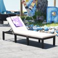 thumbnail image 1 of Gymax Chaise Longue de Patio en Rotin Coussinée avec Hauteur Réglable pour l'Extérieur, 1 of 9