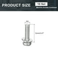 thumbnail image 2 of M3 x 12mm 304 Stainless Steel Phillips Pan Head Machine Screws Bolts Combine with Spring Washer and Plain Washers 10Pack, 2 of 6