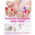 thumbnail image 2 of 3-6 Years Kids Press on Nails, 48 Pieces (2 Packs) Soft Fake Nails for Toddlers & Little Girls, Safe Reusable Stick on Nails, Cute Full Cover Glitter Nails for Preschoolers, Easy to Apply Nail Art, 2 of 6