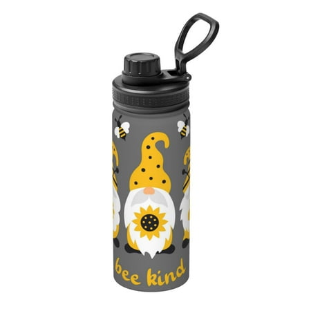 

Tebeau Bee Kind Print Water Bottle 18oz Sports Insulated Kettle Stainless Steel Outdoor Drinking Bottles Fashion Travel Cup
