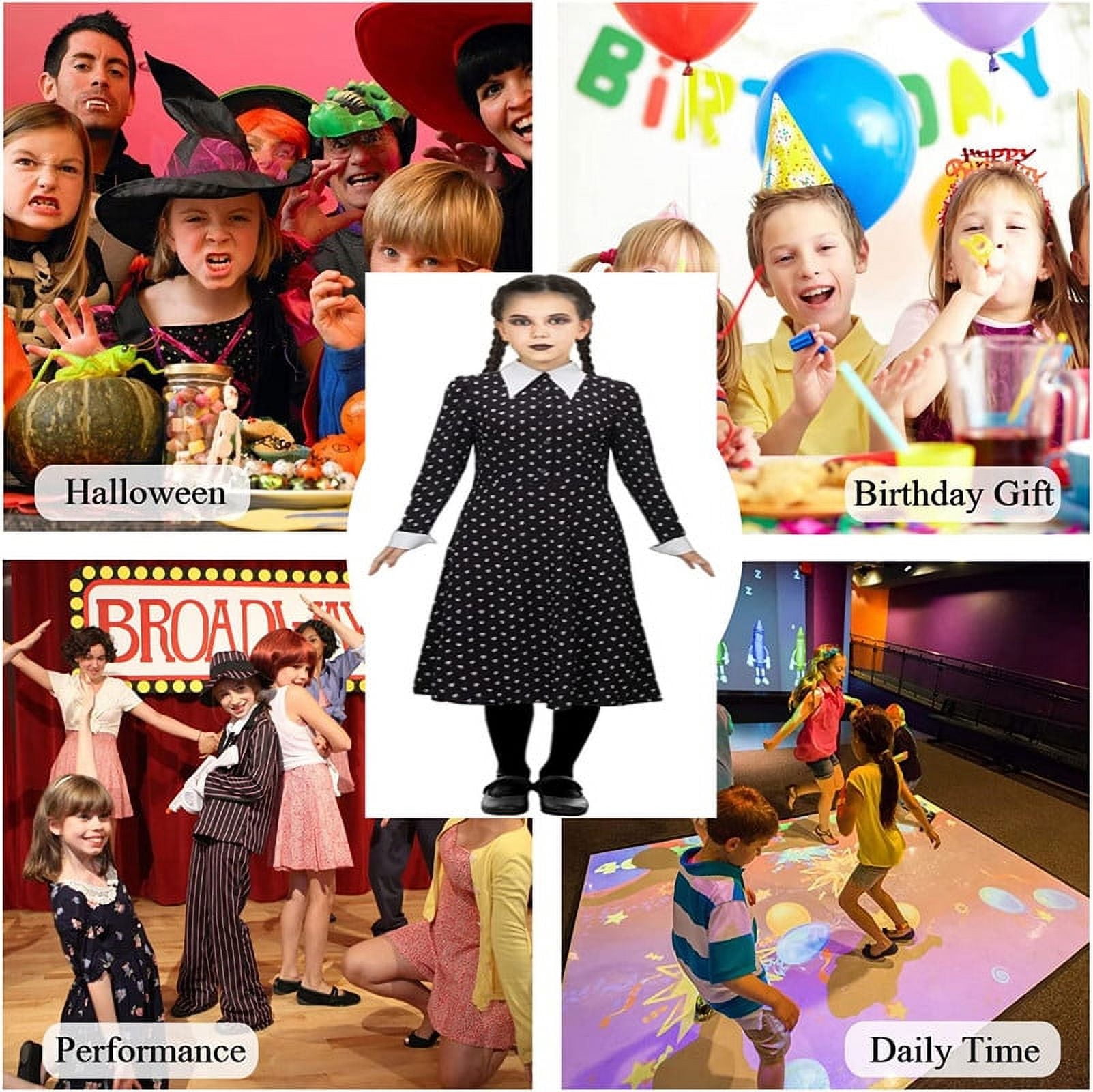 CAKEASY Wednesday Addams Costume Girls, Kids Wednesday Addams