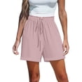 thumbnail image 2 of Karight Women's High Waisted Paperbag Shorts with Drawstring Casual Rolled Cuff Pocketed Summer Shorts, 2 of 9