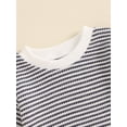 thumbnail image 6 of Suealasg Newborn Baby Boy Girl Waffle Romper Long Sleeve Stripe Print Jumpsuits 3 6 12 18 Months Infant Fall Clothes, 6 of 7
