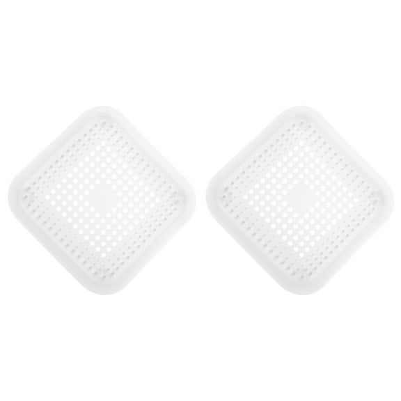 Uxcell 2packs Shower Drain Hair Catcher  Square Drain Strainer for Shower Kitchen White