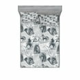 thumbnail image 2 of Grey Bedding Set with Sheet & Covers, Different Kind of Nostalgic Gentle Horses on Calligraphic Vintage Styled Background, Printed Bedroom Decor 2 Shams, 4 Sizes, Grey White, by Ambesonne, 2 of 3