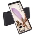 thumbnail image 3 of ANGGREK Feather Pen, Metal Retro Pen Holder Calligraphy Pen With Empty Ink Bottle Pen Holder For Calligraphy Practice For Creation, 3 of 8