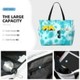 thumbnail image 3 of PAYOHTO Teal Tie Dye Blue Large Beach Tote Bags for Womens Mens Sandproof Swim Pool Bag with Zipper for Travel Vacation, 3 of 7