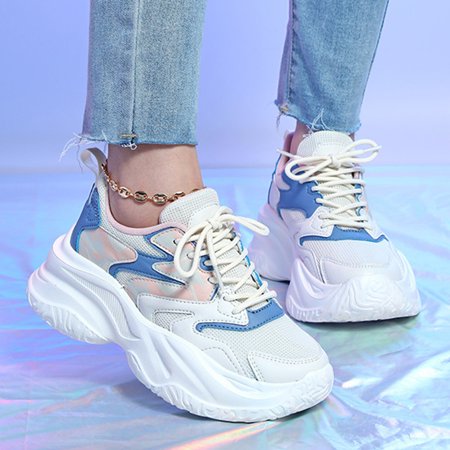 NOKIO Chunky Sneakers for Women Platform Mesh Dad Walking Shoes Comfortable Breathable Casual Fashion Running Shoes Lightweight Breathe Mesh Fashion Sneakers