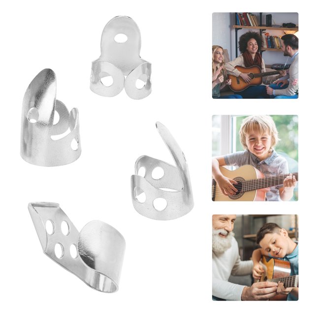 Púas de dedo para guitarra púas de dedo de metal fáciles de transportar ligeras convenientes para interpretación para práctica básica para ukelele para guitarras ANGGREK Otros
