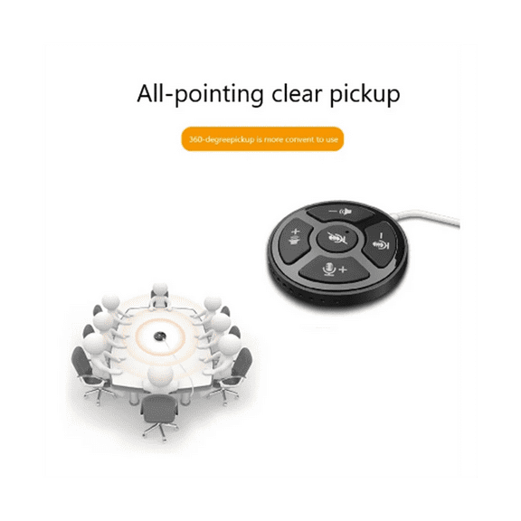 USB Speakerphone 360° Voice Pickup USB Type C-A Microphone for Home Office, Smart Voice Enhancement