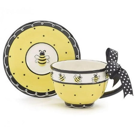 Rose Teacup Set - Whimsical Honey Bumble Bee Teacup and Saucer Set Adorable Set for Teas