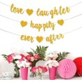 thumbnail image 4 of 3 Pack Gold Glitter Love Laughter and Happiness Forever Banners - Engagement Party Decorations, 4 of 5