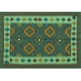 thumbnail image 1 of Ahgly Company Indoor Rectangle Southwestern Turquoise Blue Country Area Rugs, 2' x 5', 1 of 4