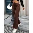 thumbnail image 5 of Womens Wide Leg Sweatpants High Waisted Baggy Pants Drawstring Athletic Joggers Coffee Color S, 5 of 9