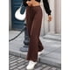 thumbnail image 5 of Pantalones Deportivos de Pierna para Mujer, Cintura Alta, Holgados y con Cordón Ajustable Color Café XXL, 5 of 9