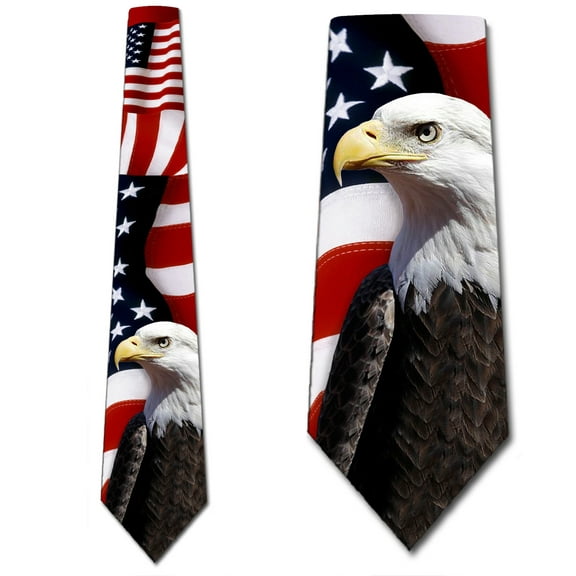 Flag Ties Mens Patriotic Eagle Necktie by Three Rooker