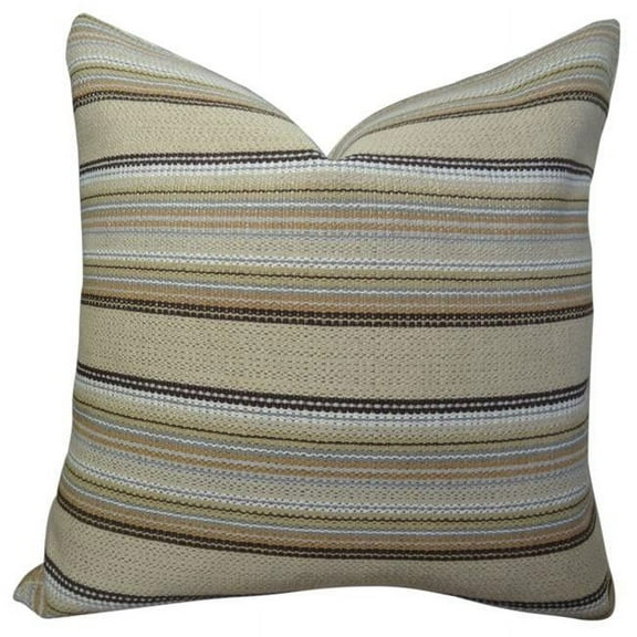 Camp Evergreen Handmade Throw Pillow - Taupe & Brown - 26 x 26 in.