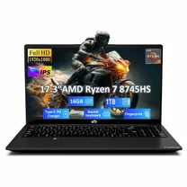 17.3" IPS FHD Gaming Laptop AMD Ryzen 7 8745HS 16GB DDR5 RAM 1TB SSD (8C/16T, up to 4.9GHz) Radeon 780M Graphics Business Computer with 100W Type-C B USB-C 4.0