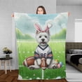thumbnail image 3 of Happy Easter Hello Spring West Highland White Terrier Playing Football Cozy Fleece Blanket Westie Westy Dog Lover Warm Soft Throw Blanket - 13003, 3 of 5