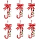 thumbnail image 1 of Decoraciones para árboles de Navidad con bastón de caramelo, adorno colgante de Papá Noel, colgantes de muñeco de nieve con lazo, decoración para árbol de Navidad, 6 uds., 1 of 5