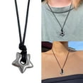 thumbnail image 2 of SIEYIO Vintage Hollow Star Pendant Necklace for Women Men Fashion Wax Rope Collarbone Chain Y2k Aesthetic Jewelry Accessories, 2 of 8