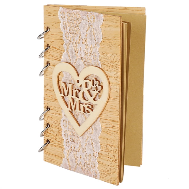 LAFGUR Valuable Wedding Message Book, Wooden Guest Book, For Anniversaries For Wedding
