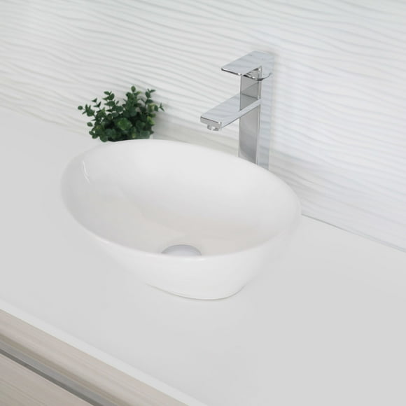 STYLISH Oval or Round Porcelain Vessel Bathroom Sink