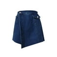 thumbnail image 5 of Jean Shorts for Women High Waist Skirts Stretchy Trousers Hot Raw Hem Skorts Slim-Fit Skirt Summer Dressy Casual Denim Jean Ruffle Short With Pocket, 5 of 6