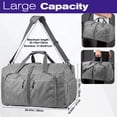 thumbnail image 3 of Fosmon Large Duffle Bag for Travel ,65L Foldable Duffle Bag Carry On Gym Bag Weekender Travel Bag With Shoe Compartment, Gray, 3 of 6