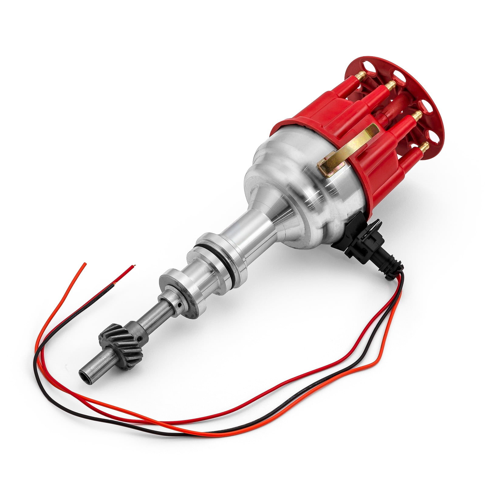 Speedmaster PCE376.1225.01 Compatible with Ford 351W Windsor 8020 Series Pro Billet Ready to Run Distributor [Red]