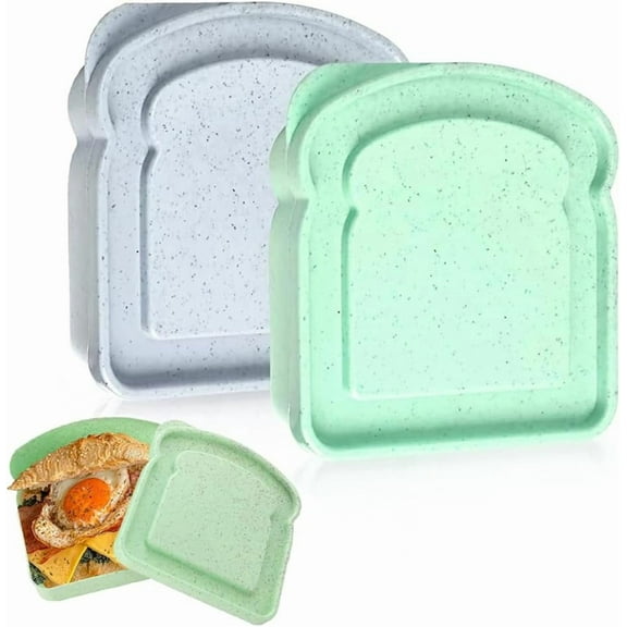 Sandwich Containers, Sandwich Containers for Lunch Boxes, Reusable Plastic Food Storage Sandwich Box with Lid, BPA Free for Family Adults for Office, Camping