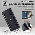 thumbnail image 3 of Jiahe Cover for Google Pixel 6 Pro, Multifunctional Wallet Case with Card Holder and Shoulder Strap,PU Leather Magnetic Closure Zipper Pocket Kickstand Wristband Flip Leather Cover, black, 3 of 7