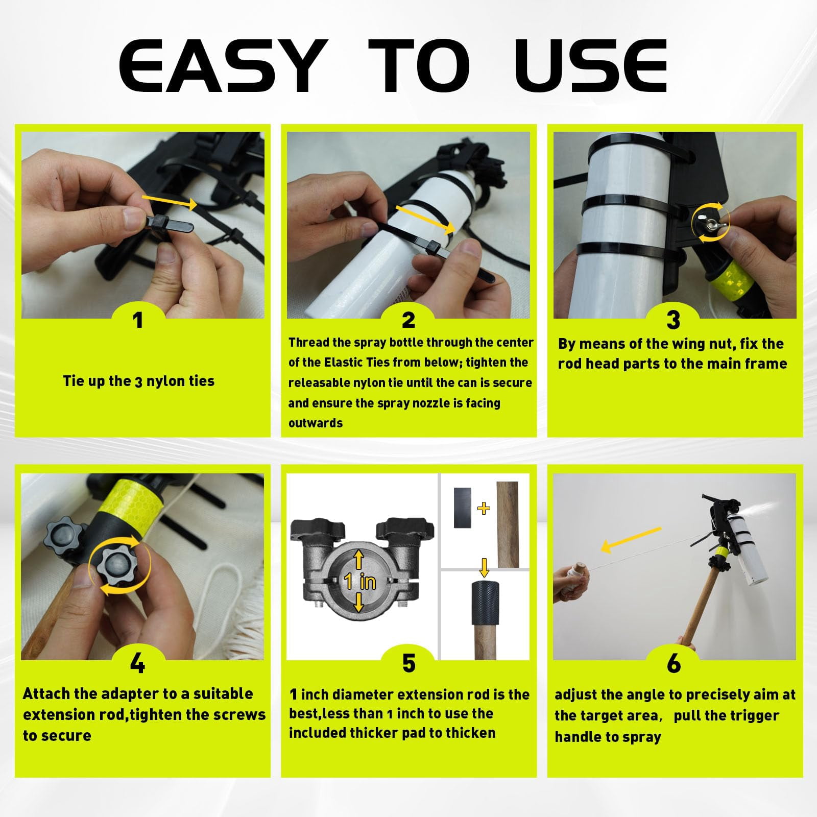 Spray Can Extension Pole - Aerosol and Duster Adaptor for Wasp Spray, Paint, Carpenter Dusting