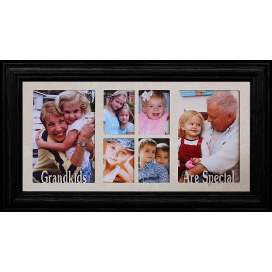 7x14 Grandkids Are Special Multi Portrait Cream Mat Collage Picture Frame Fruitwood