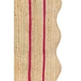 thumbnail image 5 of Weaving Village Wave Scalloped Natural Jute Rug Boho Jute Rug Entryway Runner Rug Farmhouse Scallop Rug, Dark Pink (2'x3'), 5 of 5