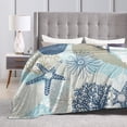 thumbnail image 4 of Kll Fleece Blanket Plush Throw Blanket Algae Corals And Seashells,Soft Fuzzy Cozy Flannel Blanket For Couch Sofa Bed.(80"X60"), 4 of 9